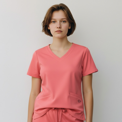 DALI Salon Scrubs with Elasticated Joggers (Rose Pink)