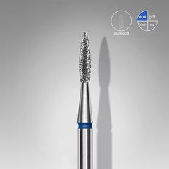 Staleks Diamond “Pointed Flame” Nail Drill Bit Blue Expert 1.8mm/8mm