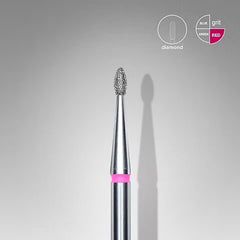 Staleks Diamond “Bud” Nail Drill Bit Rounded Red Expert 1.6mm/3.4mm