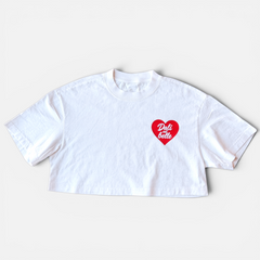 DALI ‘Dali est belle’ Cropped Oversized T-Shirt (White)